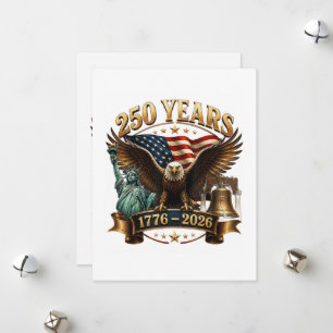 Tarjeta Festiva Americano 250 Aniversario USA Patriótico 4 de Juli