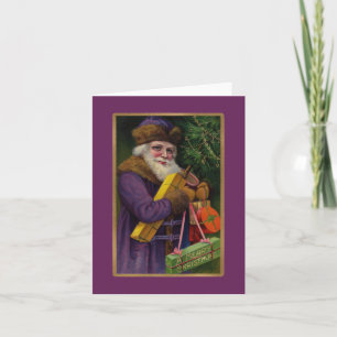 Tarjeta Festiva Amethyst Santa Note Card