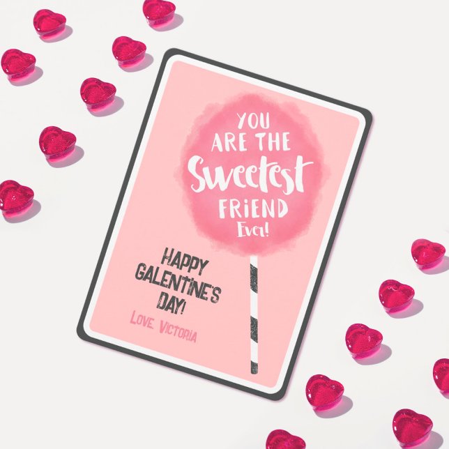 Tarjeta Festiva Amiga Dulce como Algodón de Azúcar Galentín San Va (Subido por el creador)
