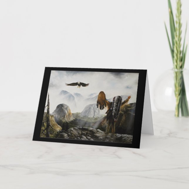 Tarjeta Festiva Amigo agradable de Painting~ del nativo americano (Anverso)