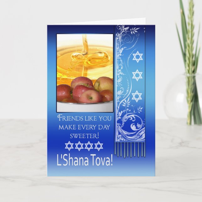 Tarjeta Festiva Amigo, Año Nuevo Judío Rosh Hashanah - L'Shana To (Anverso)