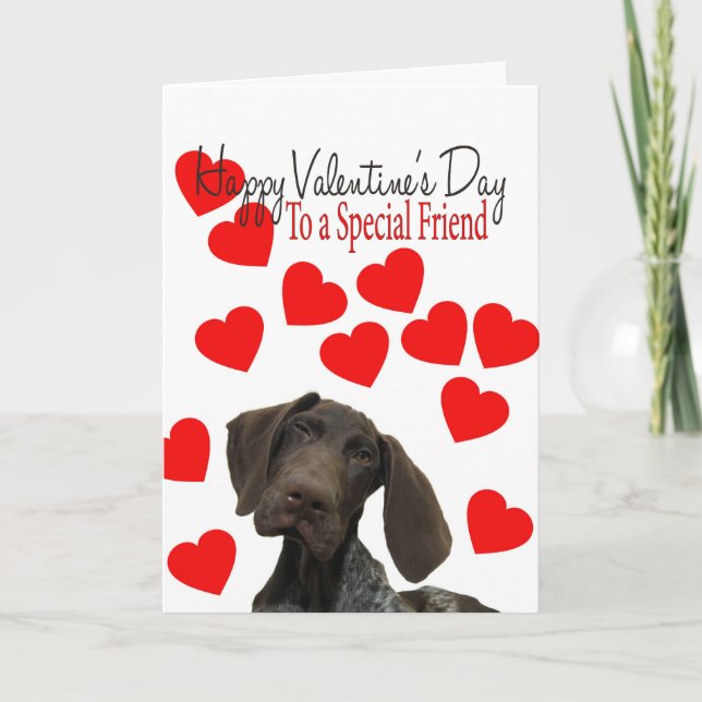 Tarjeta Festiva Amigo especial Glossy Grizzly Valentine Puppy Love (Anverso)