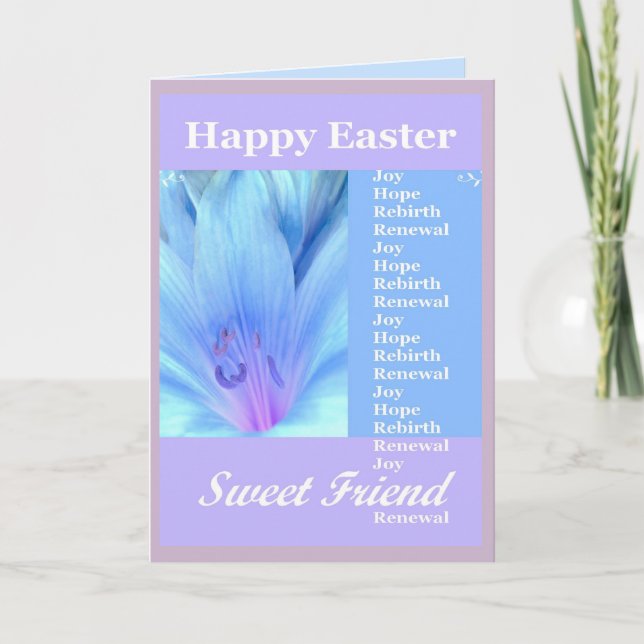 Tarjeta Festiva AMIGO - Pascua feliz con el lirio (Anverso)