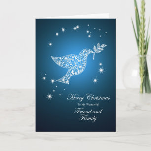 Tarjeta Festiva Amigo y familia, carta de Navidades de la paloma d