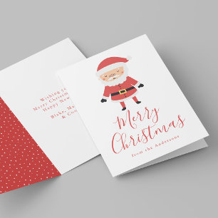 Tarjeta Festiva Amigos amables de invierno Santa Claus no fotograf