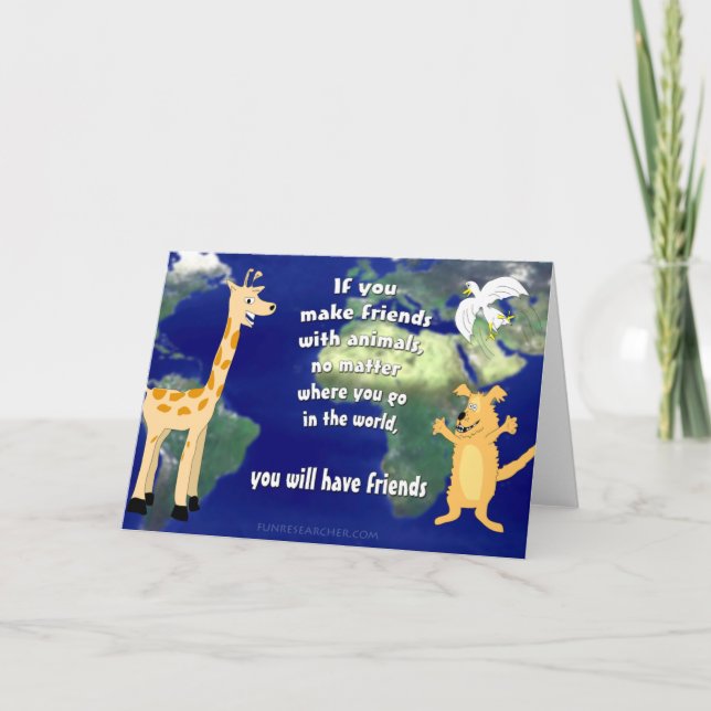 Tarjeta Festiva Amigos con animales (Anverso)