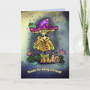 Tarjeta Festiva Amigos de día lluvioso
