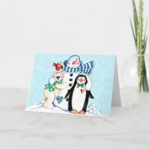 Tarjeta Festiva Amigos de invierno
