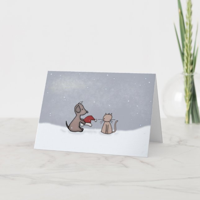 Tarjeta Festiva Amigos de los saludos de la estación (Anverso)