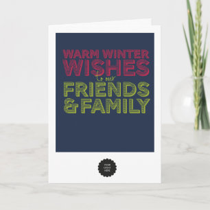 Tarjeta Festiva Amigos y familia doblados