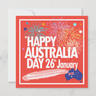 Tarjeta Festiva "AMO A AUSTRALIA" Día de Australia 26 de enero