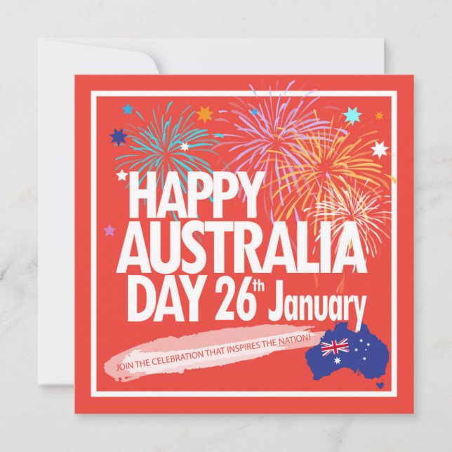 Tarjeta Festiva "AMO A AUSTRALIA" Día de Australia 26 de enero (Anverso)