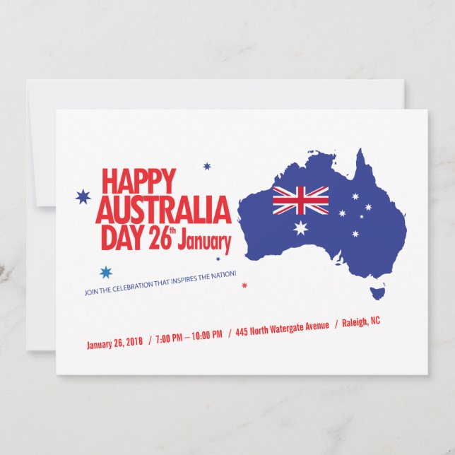Tarjeta Festiva "AMO A AUSTRALIA" Día de Australia 26 de enero (Anverso)