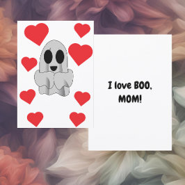Tarjeta Festiva Amo a BOO Mamá Liso