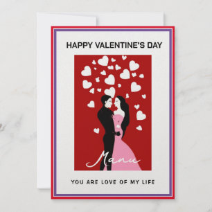 Tarjeta Festiva Amo a la pareja en el aniversario personalizado de