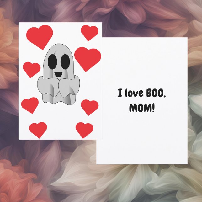 Tarjeta Festiva Amo a Mamá BOO Flat (Subido por el creador)