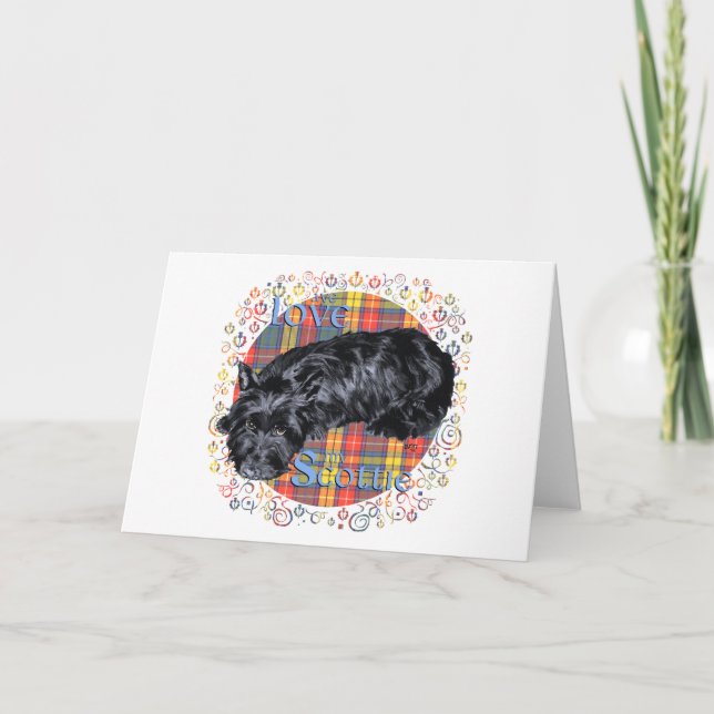 Tarjeta Festiva Amo a mi Escocia en rebanada (Anverso)