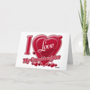 Tarjeta Festiva Amo a mi nieta roja - corazón