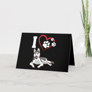 Tarjeta Festiva Amo a mi perro husky siberiano Regalo de decorac