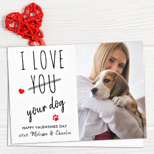 Tarjeta Festiva Amo a tu perro Mascota Día de San Valentín gracios