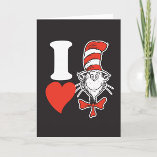 Tarjeta Festiva Amo al gato en el sombrero