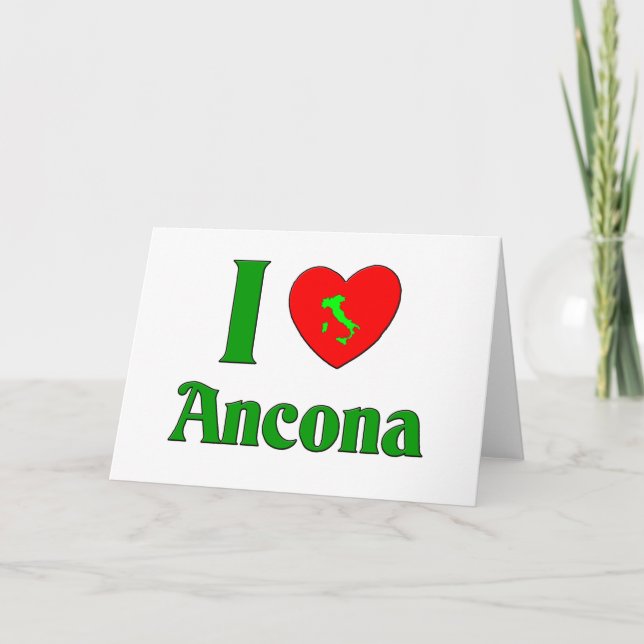 Tarjeta Festiva Amo Ancona Italia (Anverso)