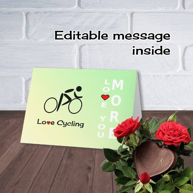 Tarjeta Festiva Amo Ciclismo Día de San Valentín deportes romántic (Subido por el creador)