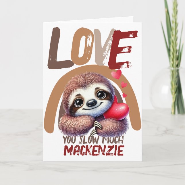 Tarjeta Festiva Amo espumoso lento muy personalizado San Valentín (Anverso)
