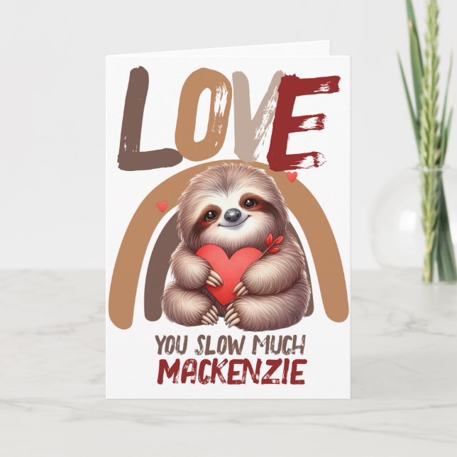 Tarjeta Festiva Amo espumoso lento muy personalizado San Valentín (Anverso)