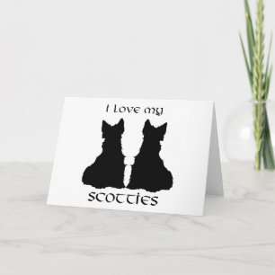 Tarjeta Festiva Amo la silueta de mis Scotties