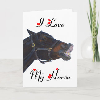 Tarjeta Festiva ¡Amo Mi Caballo! Divertido