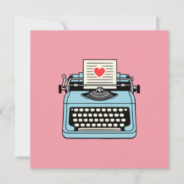 Tarjeta Festiva Amo mi máquina de escribir