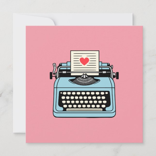 Tarjeta Festiva Amo mi máquina de escribir (Anverso)