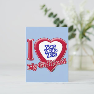 Tarjeta Festiva Amo Mi Novia Foto Red Heart Baby Blue
