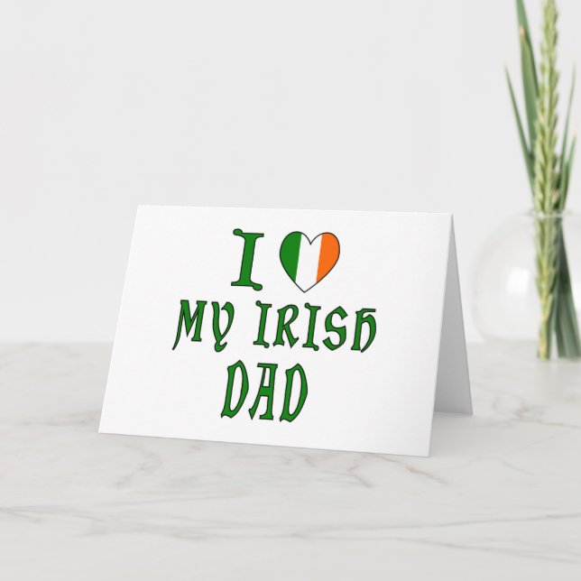 Tarjeta Festiva Amo Papá Irlandés (Anverso)