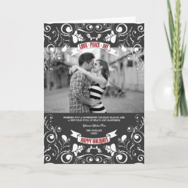 Tarjeta Festiva Amo paz alegría Art Nouveau Floral Flourifoto