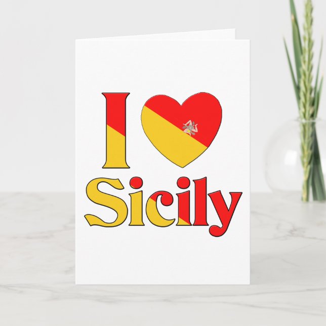 Tarjeta Festiva Amo Sicilia (Anverso)