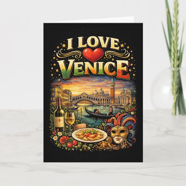 Tarjeta Festiva Amo Venecia (Anverso)