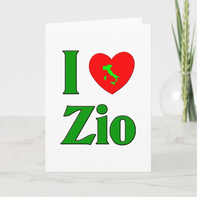Tarjeta Festiva Amo Zio (el tío italiano) (Anverso)