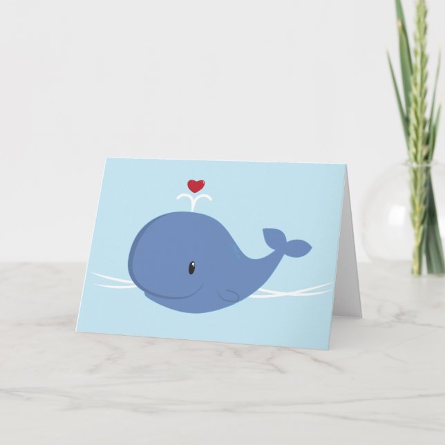 Tarjeta Festiva Amor a la ballena (Anverso)