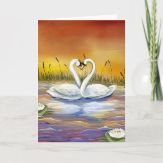 Tarjeta Festiva Amor a los cisnes