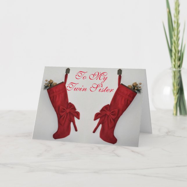 TARJETA FESTIVA *AMOR* A MI HERMANA DE TWIN" EN NAVIDADES (Anverso)