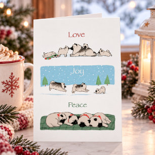 Tarjeta Festiva Amor Alegría Paz Keeshond Keesies Navideños Lind