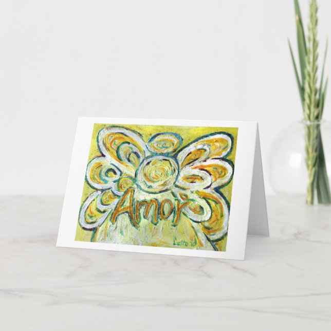 Tarjeta Festiva Amor Angel Greeting Card (Anverso)
