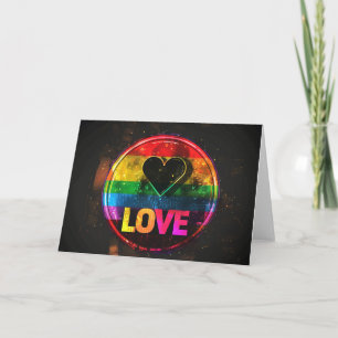 Tarjeta Festiva Amor Arcoíris San Valentín Arte Digital