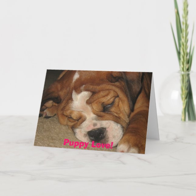 Tarjeta Festiva ¡Amor Cachorro! (Anverso)