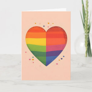 Tarjeta Festiva Amor Colorido Corazón Arcoíris
