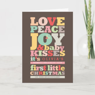Tarjeta Festiva Amor Colorido Paz Alegría Y Besos De Bebé Cartas