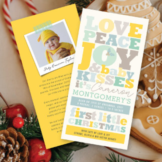 Tarjeta Festiva Amor Colorido Paz Alegría Y Besos De Bebé Cartas