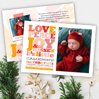Tarjeta Festiva Amor Colorido Paz Alegría Y Besos De Bebé Cartas